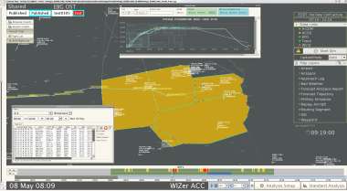 Screenshot eines Radarbildschirms