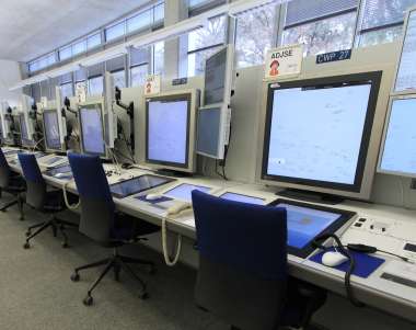 Arbeitsplatz im Center-Simulator