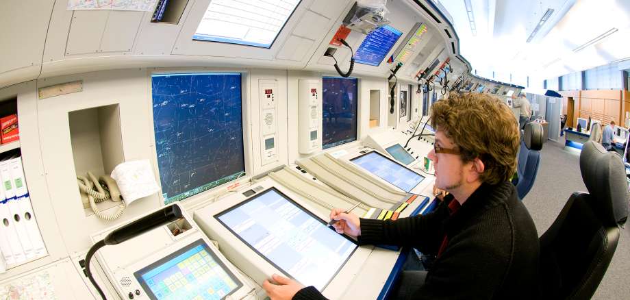 air traffic controller at work