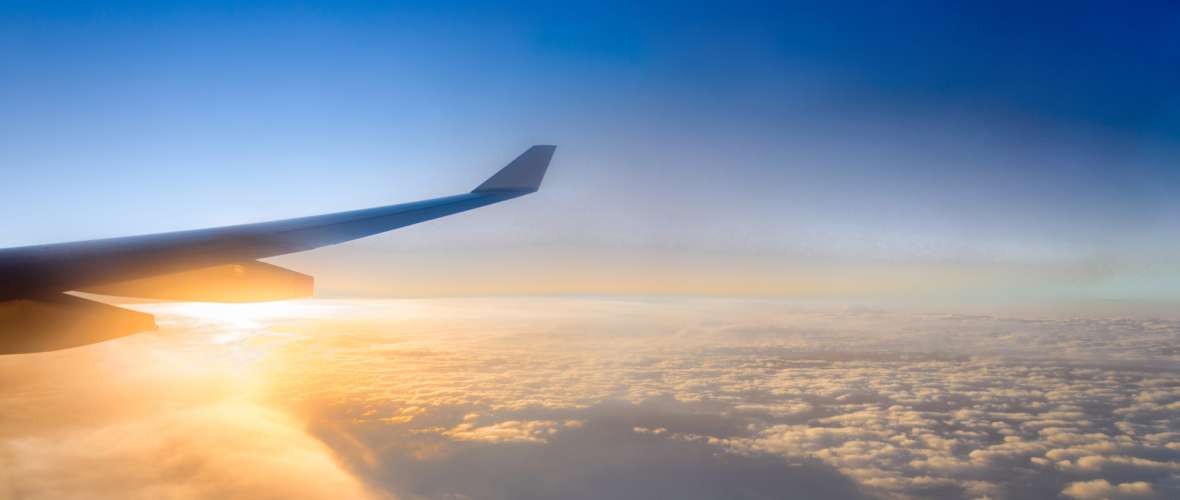 Airplane window view