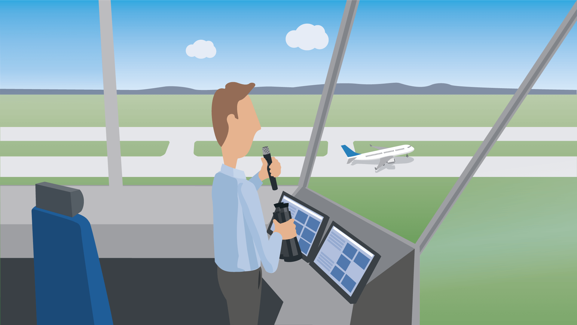 Fluglotse im Tower Fluglotse im Tower