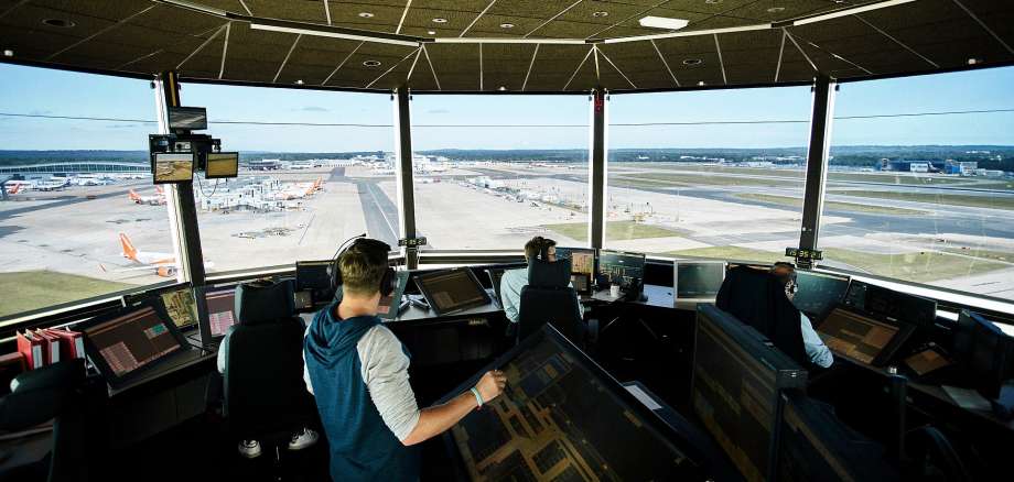 Tower-Ausblick mit Arbeitsplätzen