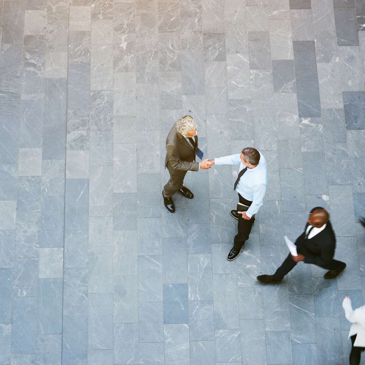 foyer with people from above foyer with people from above