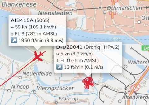 screenshot of drone detection system